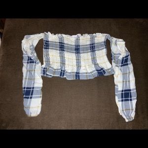 American eagle off the shoulder crop top